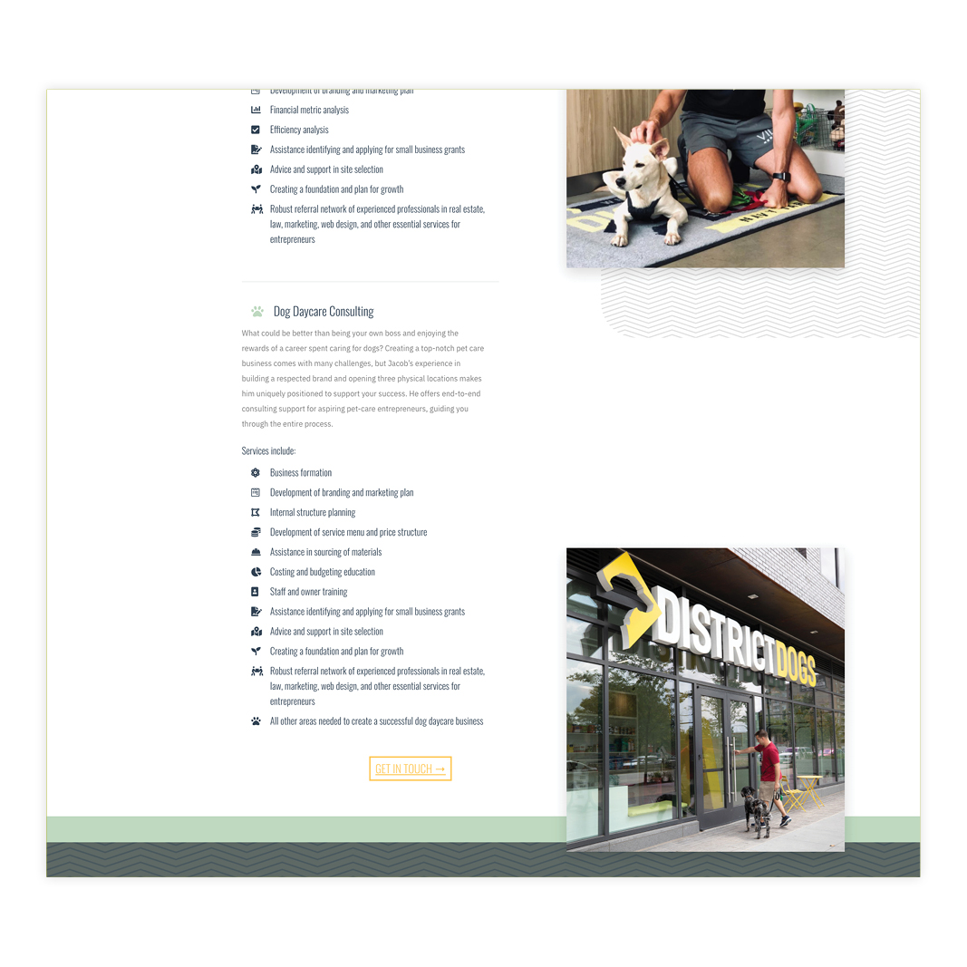 Personal consulting website desktop view