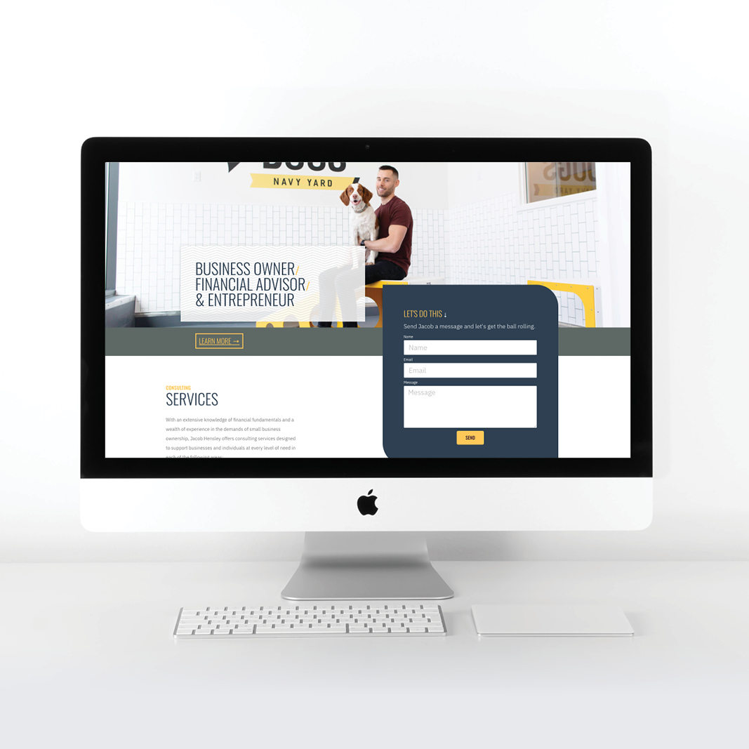 Personal consulting website desktop view
